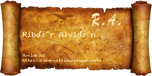 Ribár Alvián névjegykártya
